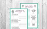 Succulent Birthday Game Printable | Who Knows the Birthday