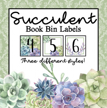 Succulent Book Bin Labels by Happily Ever Educated | TPT