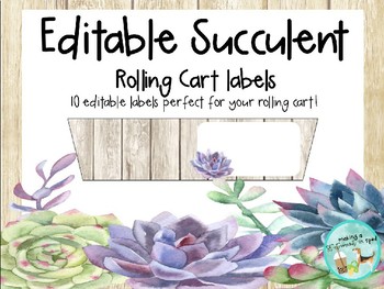 Succulent Cart Labels by Affirmations and Accessibility | TPT