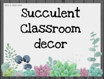 Preview of Succulent Classroom Decor 