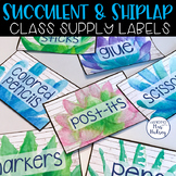 Succulent Classroom Supply Labels