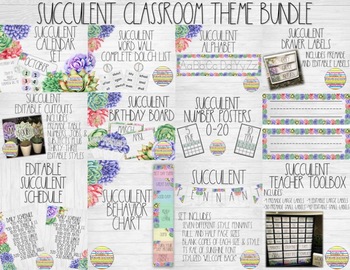 Preview of Succulent Classroom Theme Bundle