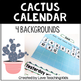Cactus Classroom Decor Calendar Set