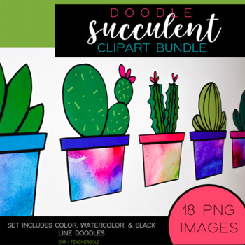 Preview of Succulent Clipart Bundle