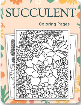 Preview of Succulent Coloring Pages (PDF Printables)