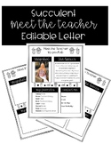 Succulent Meet the Teacher Letter