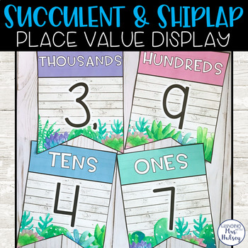 Preview of Succulent Place Value Display - Place Value Posters