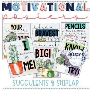Preview of Succulent & Shiplap testing motivational poster | cactus inspirational quotes