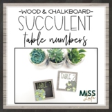 Succulent Table Numbers Classroom Decor