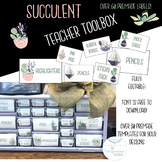 Succulent Cactus Teacher Toolbox Labels Fully Editable Decor