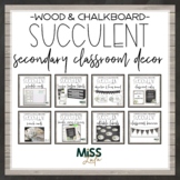 Succulent Upper Elementary/ Secondary Classroom Decor Bundle