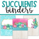 Succulents Cactus Classroom Theme Decor - Binder Covers