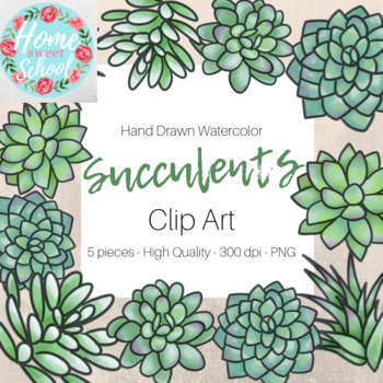 Succulents Clip Art Pack by Home Sweet School Store | TpT