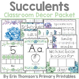 Succulents & White Shiplap Classroom Decor Bundle ~ Editable