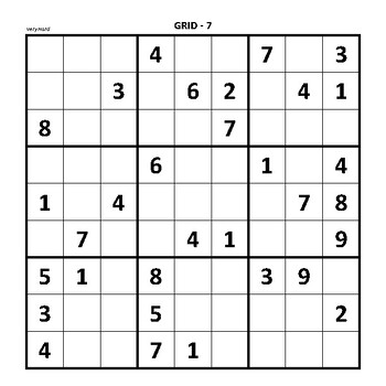 Preview of Sudoku Adult Puzzles, Very Hard Brain Teasers, Challenging Activity Games