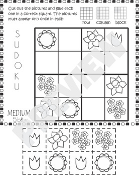 Spring - Sudoku Cut and Paste Activity by KM Classroom | TpT