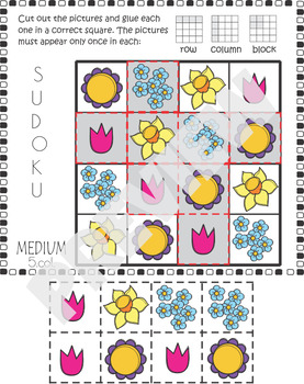 Spring - Sudoku Cut and Paste Activity by KM Classroom | TpT