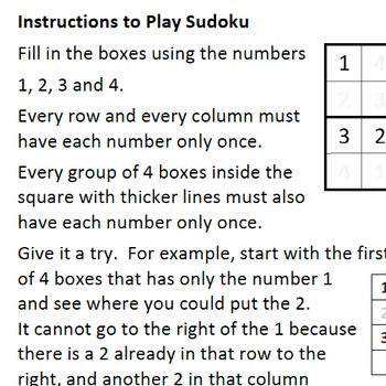sudoku instructions by z is for zebra teachers pay teachers
