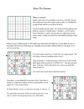 Preview of Sudoku One-Pager