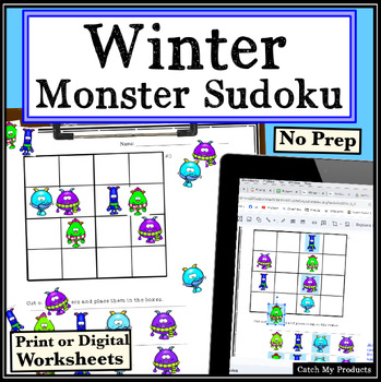 Preview of Winter Sudoku Puzzles for Critical Thinking or Brain Teaser Activities
