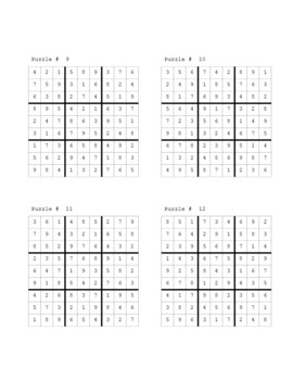 Sudoku Printables by Krazydad