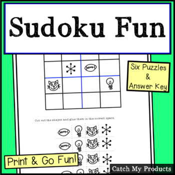 Preview of Sudoku Print or Easel Worksheets for Critical Thinking Skills
