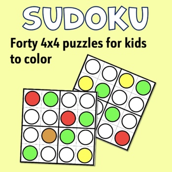 sudoku puzzles for kids 4x4 teaching resources tpt