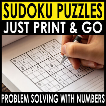 Preview of Sudoku Puzzles + Answers - Critical Thinking & Logical Reasoning - End of Year