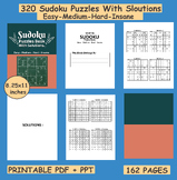 Sudoku Puzzles Book for Adults Easy To Insane: 300+ Sudoku