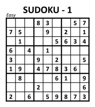 Sudoku Puzzles Easy 9x9 with solutions by QUIZ TIME | TpT