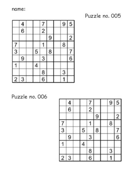 sudoku puzzles game medium level by banyan tree tpt