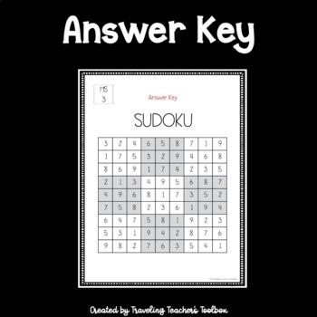 Sudoku Hard by Traveling Toolbox | TPT