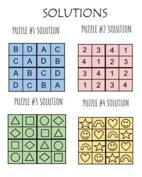 Sudoku Puzzles for Kids Printables by Rosie's Library | TpT