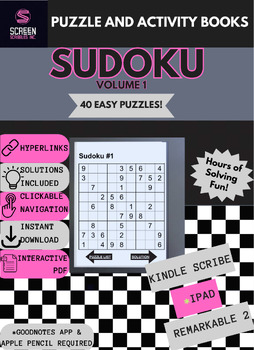 Preview of Sudoku Puzzles for Kindle Scribe | Ipad | Remarkable 2