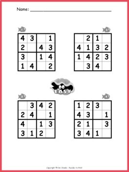 Easy Sudoku Puzzle Worksheet Pack by Puzzles to Print | TpT