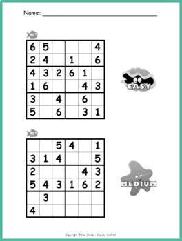 easy sudoku puzzle worksheet pack by puzzles to print tpt