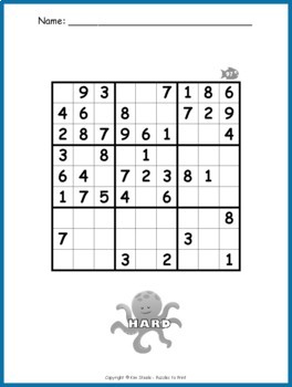 easy sudoku puzzle worksheet pack by puzzles to print tpt