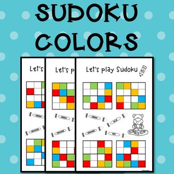 sudoku colors 4x4 by miss olynder teachers pay teachers