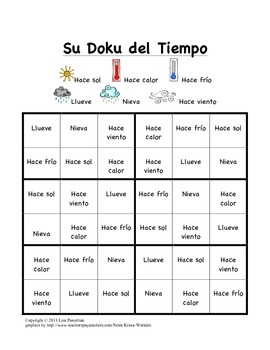Sudoku Tiempo- A Weather Sudoku Spanish Lisa Pasternak