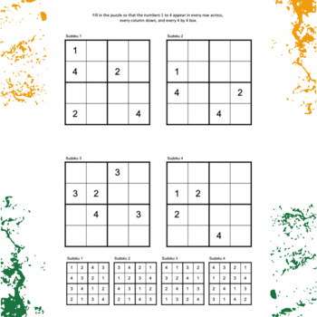 Sudoku 4x4 Hard Japanese Puzzles Number Games 4x4 