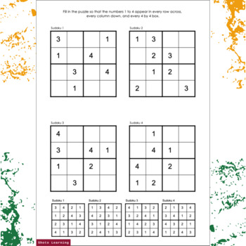 Sudoku 4x4 activity