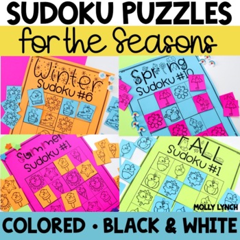 Preview of Sudoku for the Year for Kindergarten, 1st Grade and Second Grade Puzzles