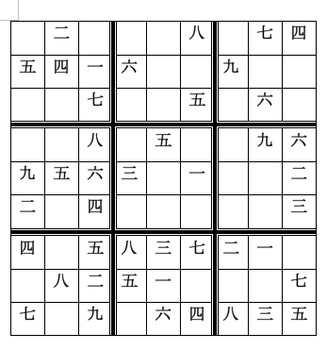 Preview of Sudoku with numbers in Chinese characters