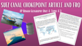 Suez Canal Chokepoint Article and FRQ (AP Human Geography 