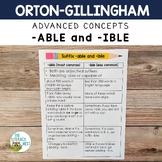 Suffix -ABLE and -IBLE Orton-Gillingham Activities for old