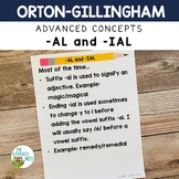 Suffix -AL and -IAL Orton-Gillingham Morphology Activities