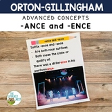 Suffix -ANCE and -ENCE Orton-Gillingham Activities for old