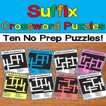 Suffix Crossword Puzzles by Hurting for Learning Matthew Hurt TpT