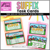 Suffix Task Cards & Digital Boom Cards™| Third & Fourth Gr