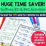 Suffix ED and ING Worksheets & Activities | Inflectional Endings